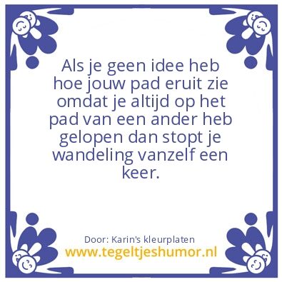 Tegeltje: Eigen pad