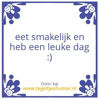 Tegeltje: gastvrijheid