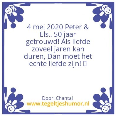 Tegeltje: Gouden huwelijk