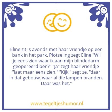 Tegeltje: Blindedarm