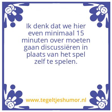 Tegeltje: Discussie