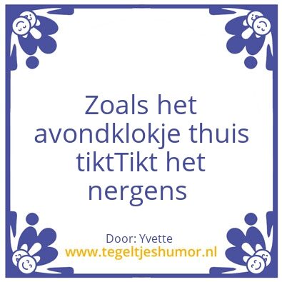 Tegeltje: Avondklok