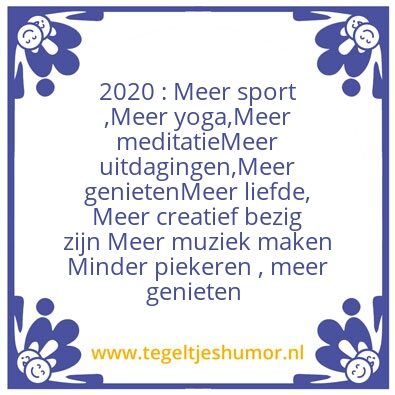 Tegeltje: 2020