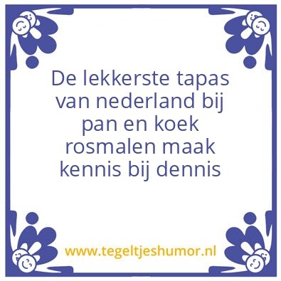 Tegeltje: pan en koek