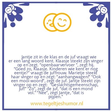 Tegeltje: Een lang woord