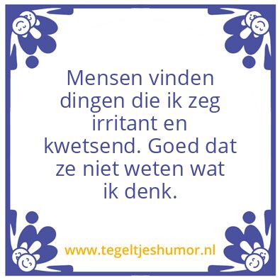 Tegeltje: Gedachten