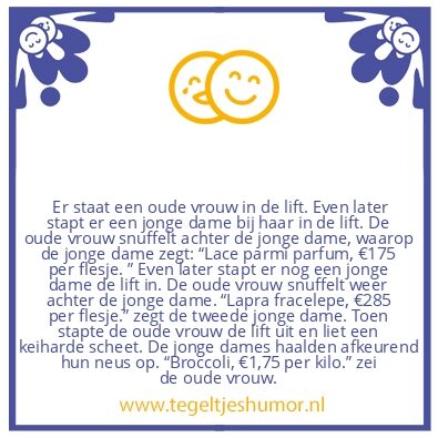 Tegeltje: Luchtjes in de lift