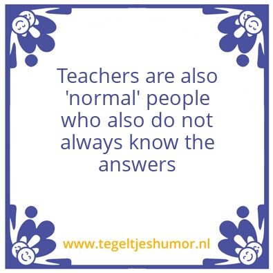 Tegeltje: Teachers