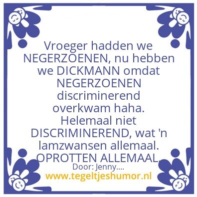 Tegeltje: NIET DISCRIMINEREND …