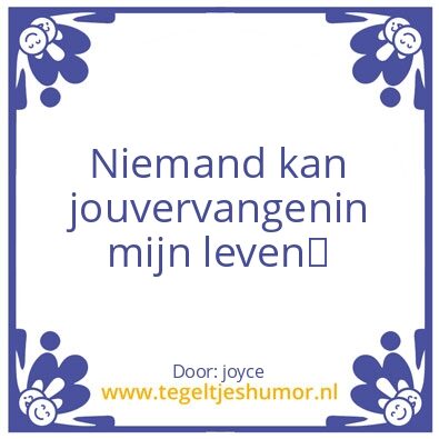 Tegeltje: niemand