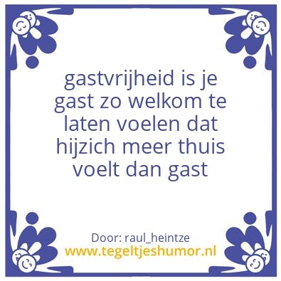 Tegeltje: gastvrijheid