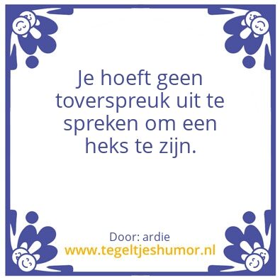 Tegeltje: heks