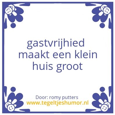 Tegeltje: gastvrijheid