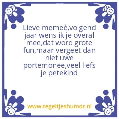 Tegeltje: oprechte nieuwjaars brief