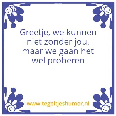 Tegeltje: Greetje