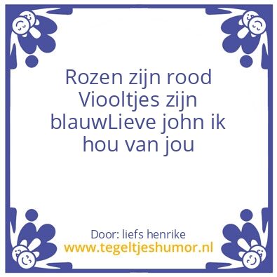 Tegeltje: lieve john