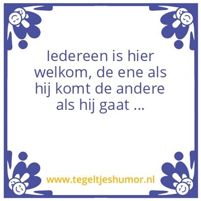 Tegeltje: Welkom
