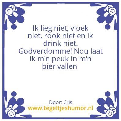 Tegeltje: Niet liegen