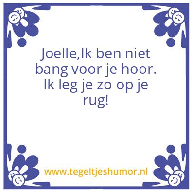 Tegeltje: rug