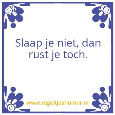 Tegeltje: slaap
