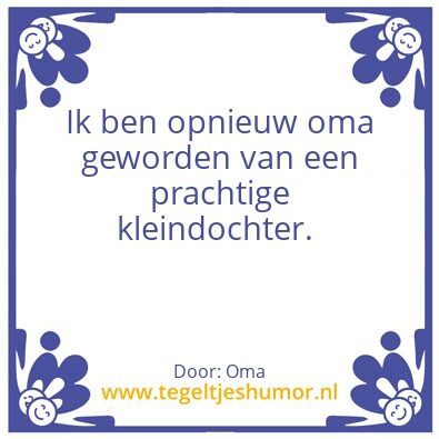 Tegeltje: Oma