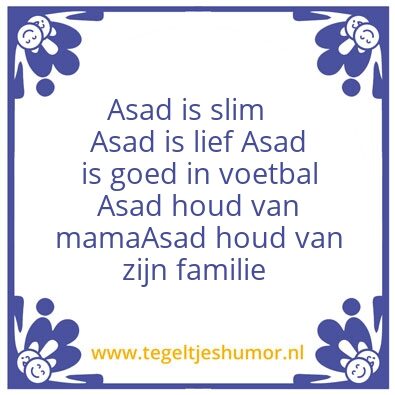 Tegeltje: Asad