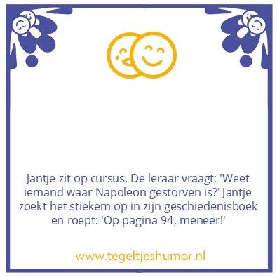 Tegeltje: Op cursus