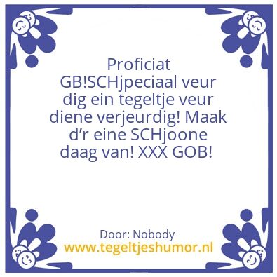 Tegeltje: Verjaardag
