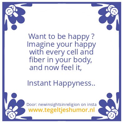 Tegeltje: Instant Happyness..