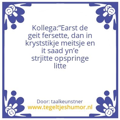 Tegeltje: boutkeunstner.(Fries)