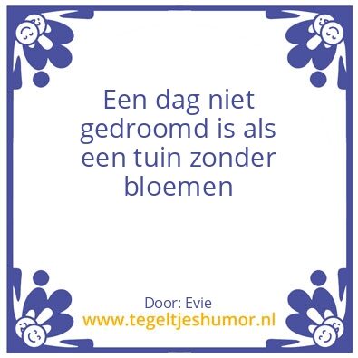 Tegeltje: Dromen
