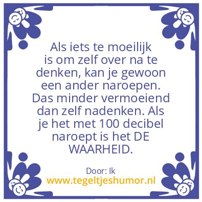 Tegeltje: Nadenken