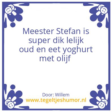 Tegeltje: Stefan de ruiter