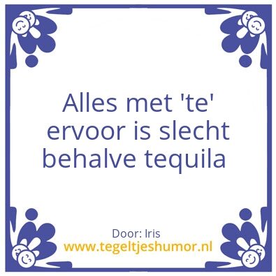 Tegeltje: Niet te hard werken douts!