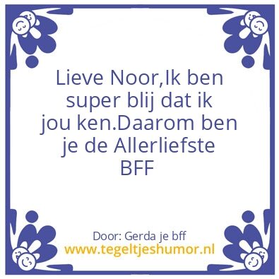 Tegeltje: bff
