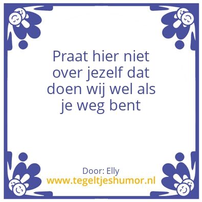 Tegeltje: Praten