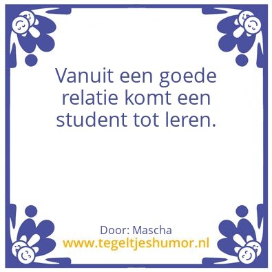 Tegeltje: visie