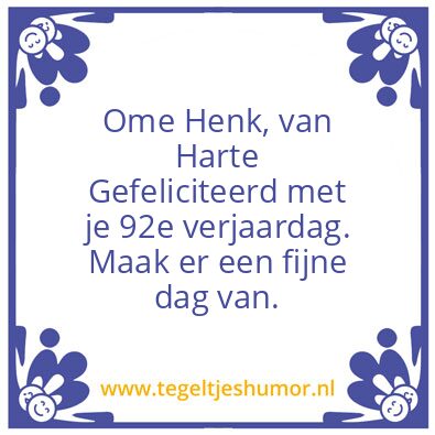 Tegeltje: Verjaardag