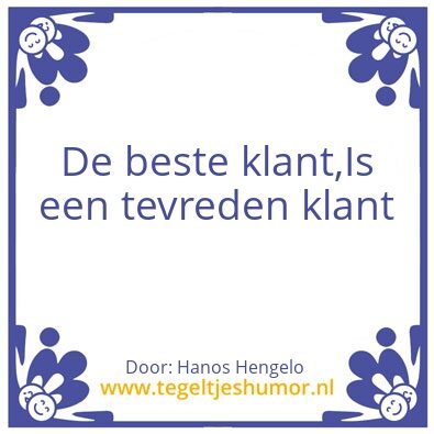 Tegeltje: Klant