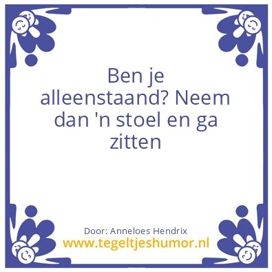 Tegeltje: Single