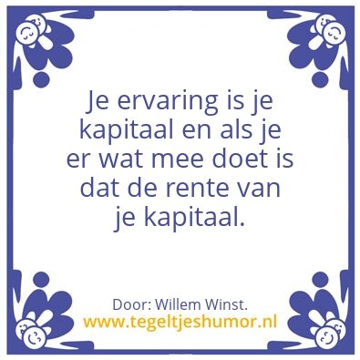 Tegeltje: Ervaring.