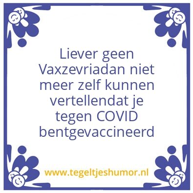 Tegeltje: Covidprik