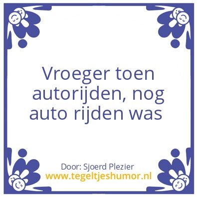 Tegeltje: Autorijden