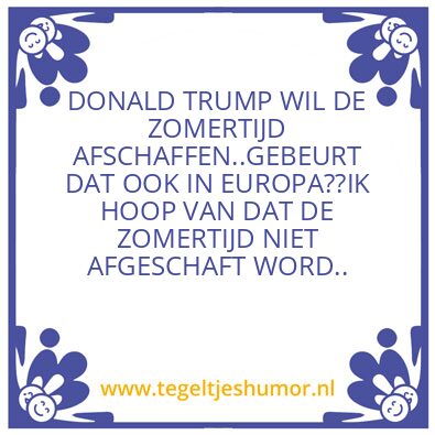 Tegeltje: ZOMERTIJD  / WINTERTIJD..