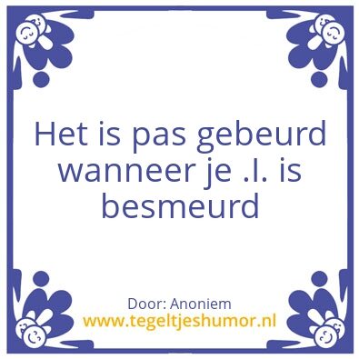 Tegeltje: Denk neit te ver door
