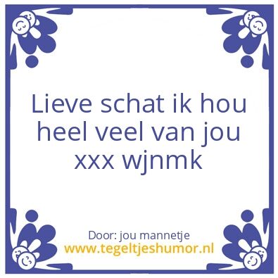 Tegeltje: lieve schat