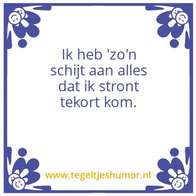 Tegeltje: lak hebben aan