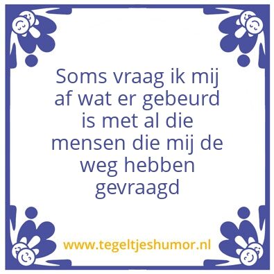 Tegeltje: Weg