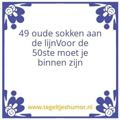 Tegeltje: Sarah 50