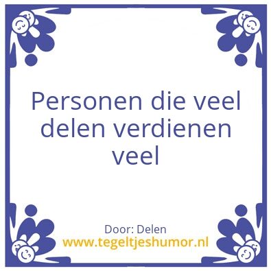 Tegeltje: delen
